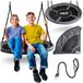 Neo-Sport Nestschommel voor buiten, 100 cm, hangschommel met frame, maximale belasting 150 kg, waterdicht, rond, zwart/grijs
