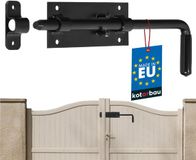 KOTARBAU® Grondgrendel, Verzinkt en Gepoedercoat Staal, 320 mm, Zwart, Bodemschuif, Links Rechts, Deurslot, Met Rubberen Greep, Grendel, Valgrendel