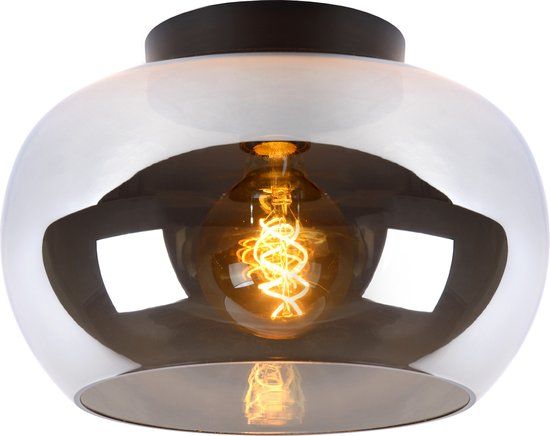 Lucide JUDI Plafonnière - Ø 30,5 cm - Fumé - E27 - Dimbaar
