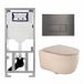Geberit QeramiQ Dely Swirl Toiletset - Geberit UP320 inbouwreservoir - Gunmetal bedieningsplaat