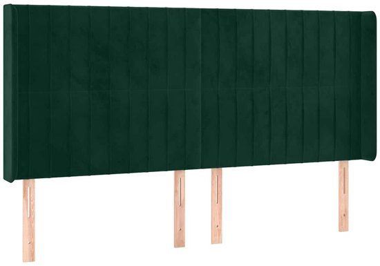 vidaXL Hoofdbord - Donkergroen - Fluweel - 163x16x118/128 cm