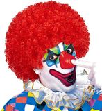 Widmann Clown & Nar Kostuum - Afro Clownpruik Krullen, Rood