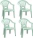 Trendoz Chaise d'enfant - 4x - plastique - vert menthe - 35 x 28 x 50 cm