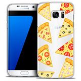 Caseink - Beschermhoes voor Samsung Galaxy S7 Edge [Crystal HD Collectie Foodie Design Pizza - Hard, Ultradun, Bedrukt in Frankrijk]