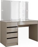 Vicco Kaptafel Sherry, Grijs, 120 cm met spiegel en LED-lichtslinger