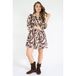 Est'seven mini jurk met print - beige