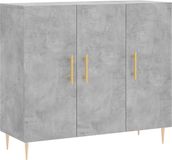 vidaXL Dressoir 90x34x80 cm Bewerkt Hout Betongrijs