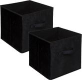 5Five Opbergmand/kastmand - Set van 4 stuks - Zwart - 29 liter - 31 x 31 x 31 cm