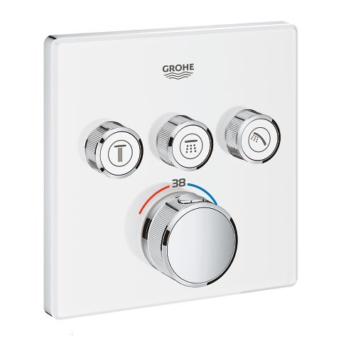 GROHE Grohtherm SmartControl Thermostatische Douchekraan - Inbouw mengkraan - Met omstelling -Vierkant - Wit