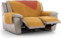 ECOMMERC3 Relaxstoelhoes, 2x2, gewatteerd, omkeerbaar, mosterdgeel