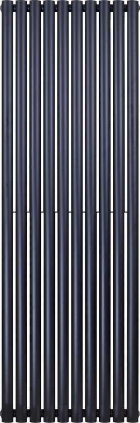 Belrad VERTICALE DESIGNRADIATOR OVAAL ZWART MAT DOUBLE 1800X590-10 ELEM. - 2050W