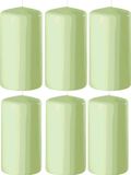 Enlightening Candles 8x bougies cylindriques vert clair 6 x 12 cm 45 heures de combustion