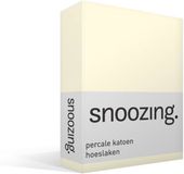 Snoozing percale katoen hoeslaken - Lits-jumeaux (180x220 cm) - wit