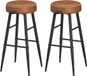 VASAGLE EKHO Collection Tabouret de bar, set de 2, cuir synthétique, hauteur d'assise 63 cm, brun caramel