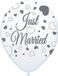 Merkloos / Sans marque Folat Ballonnen just married - 24x - wit - 30 cm - bruiloft - trouwballonnen