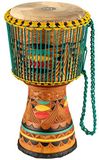 Meinl Percussion 12" Artisan Edition Tongo Carved Djembe, Gekleurde Carving