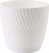 Form Plastic Plantenpot/bloempot Waves - kunststof - ivoor wit - D23 x H21 cm - met opvang schotel - rond