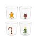 Mica Decorations kerst drinkglas (Ø9 cm) (set van 4)