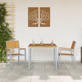 vidaXL Chaise empilable 2 pc brun bois d'acacia massif empilable