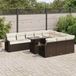 Maison Exclusive - Ensemble de meubles de jardin 11 pièces avec canapé et coussins, marron, en polyrotin