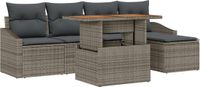 vidaXL Tuinbank Set 4 zitplaatsen Grijs Polyrattan