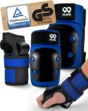 99FLIPS Kniebeschermer Set - 6 stuks - Bescherming Kinderen Knee en Elbow Bescherming - Skaten Protection Beschermset - OCEAN BLUE - Maat S/M