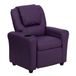 Flash Furniture Hedendaagse kinderfauteuil met bekerhouder en hoofdsteun, hout, paars Vinyl, 60,96 x 48,26 x 48,26 cm