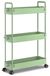 Omgoods - Chariot de rangement mobile à 3 niveaux pour cuisine et salle de bain, vert