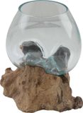 Casa Moro vase en verre sur bois de ronce A18