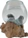 Casa Moro vase en verre sur bois de ronce A18