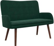vidaXL 2-Zits Sofa Donkergroen fluweel 115 x 61 x 87 cm
