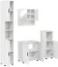 vidaXL Badkamermeubel Set 4 stuks Hoogglans wit Bewerkt hout & Metaal