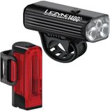 Lezyne Macro Drive 1400 Plus / Strip Pro 400 Plus set - zwart
