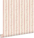 ESTAhome behang bloemen en strepen roze - 50 x 900 cm - 132360