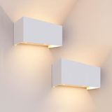 LEDVION - 2x LED Wandlamp - 9,5W - 3000K - IP54 - Tweezijdig - Wit - Buitenlamp