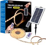 M Ledme Ledstrip voor buiten, 5 m, met afstandsbediening, IP68, waterdicht, 300 leds, warmwit ledlicht, met installatieset voor zonnepaneel, voor tuin, huis, decoratief