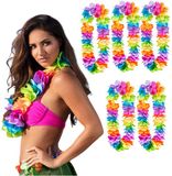 Boland Hawaii krans/slinger - 6x - Tropische/zomerse kleuren mix