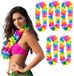 Boland Hawaii krans/slinger - 6x - Tropische/zomerse kleuren mix