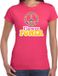 Bellatio Decorations Shoppartners Bv Jaren 60 Flower Power verkleed shirt roze met gele letters dames - Sixties/jaren 60 kleding XL