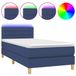 vidaXL Boxspringbed met matras en blauwe LED-verlichting, 80x200 cm, gestoffeerd