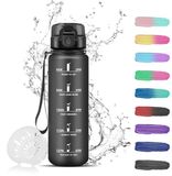 Ibenzoa® Bouteille d'eau pour enfants de 500 ml avec marqueurs de temps, filtre et conception anti-fuite pour une utilisation active