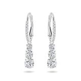 Swarovski Attract Trilogy ringoorbellen, Ronde slijpvorm, Wit, Rodium toplaag