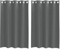 vidaXL - Gordijnen - voile - met - doorvoertules - 2 - st - 140x175 - cm - donkergrijs