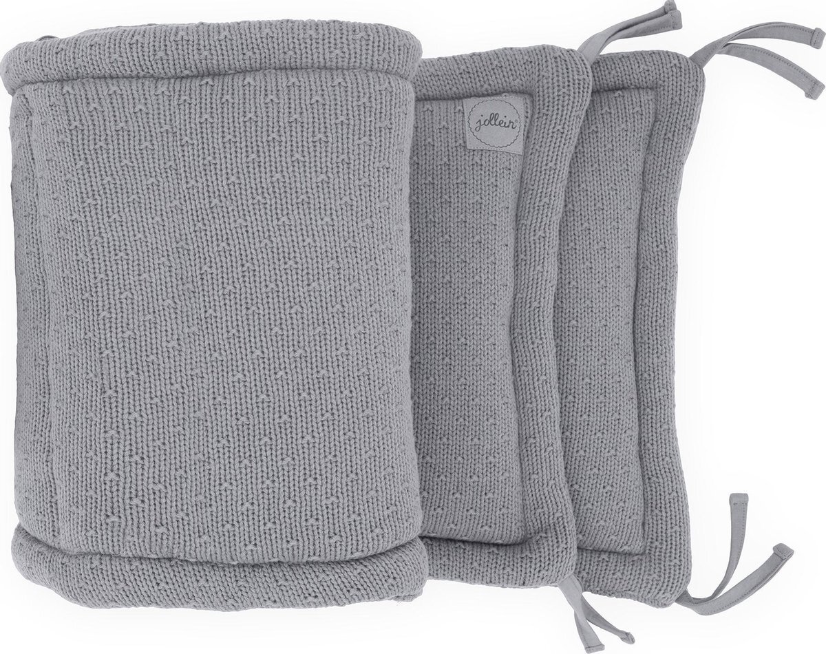 Jollein Bliss knit Box/bedbumper 35x180cm storm grey grijs