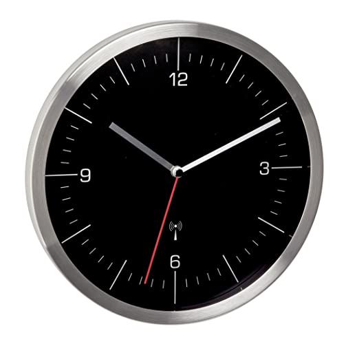 TFA Radiografische Wandklok - Zwart/Zilver - Ø245mm - Analoog - Zonder Tikgeluiden