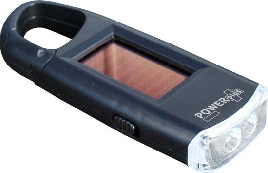 Powerplus Viper Solar 2 LED Zaklampje met Karabijnhaak - 8717853704376