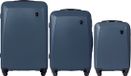 Plover Ensemble de valises ABS+ Matériau 360° Roues Serrure à combinaison Bleu foncé