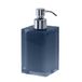 GEDY Auckland Zeepdispenser van transparante hars, kleur petrolblauw, afmetingen 16,2 x 7 x 7 cm en gewicht 0,4 kg