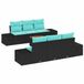 vidaXL Tuinbank - Set - 7-delig - Zwart - Polyrattan