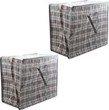 Cosy & Trendy opbergtas/hoes voor kussen/deken - 2 st - zwart - 55 x 30 x 50 cm